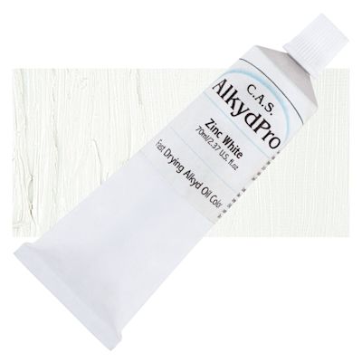 CAS AlkydPro Fast-Drying Alkyd Oil Color - Zinc White, 70 ml tube