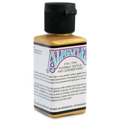 Alpha6 AlphaFlex Textile and Leather Paint - Metallic Gold, 74 ml, Bottle