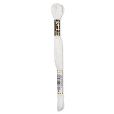 Anchor Embroidery Floss - Pkg of 12, White Family 0002