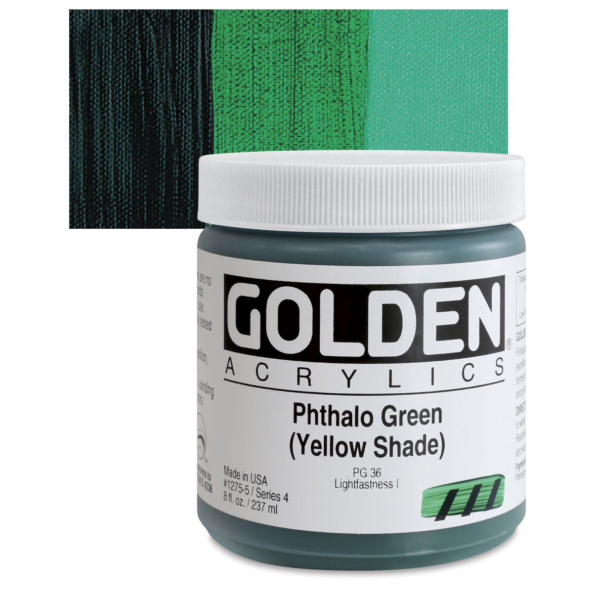 Golden Heavy Body Artist Acrylics Phthalo Green Yellow Shade 8 Oz