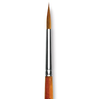 Silver Brush Golden Natural Brush - Ultra Round, Short Handle, Size 12 (close-up)