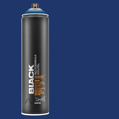 Montana Black Spray Paint - Ultramarine, 600 ml can with swatch