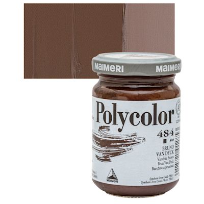 Maimeri Polycolor Vinyl Paints - Vandyke Brown, 140 ml jar