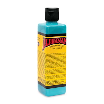 Alpha6 Alphanamel Lettering Enamel - Light Teal, 236.6 ml, Bottle
