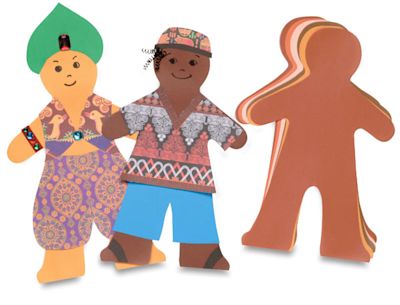 Roylco Paper Doll Pad - Full figure Doll sheets shown with 2 decorated examples