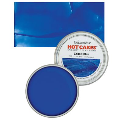 Enkaustikos Hot Cakes Encaustic Wax Paint - Cobalt Blue, 45 ml tin