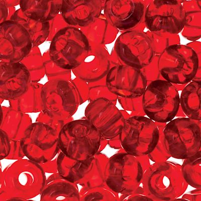 John Bead Czech Seed Beads - Light Red, Transparent, 32/0, 19 g