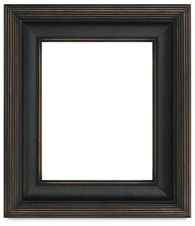 Museo Wood Frame - Front view of Black Frame with Black Crackle Trim
