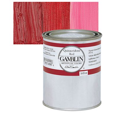 Gamblin Artist's Oil Color - Quinacridone Red, 16 oz Can
