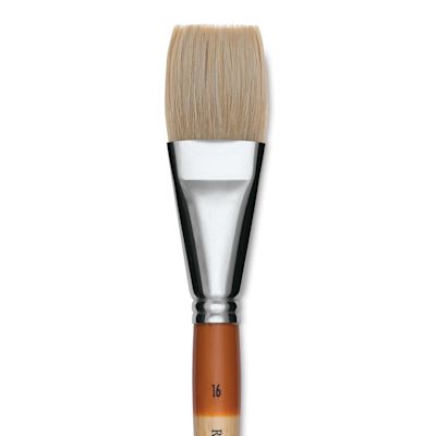 R&F Encaustic Brush - Bristle Flat, Long Handle, Size 16