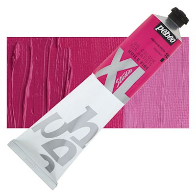 Pebeo XL Studio Oil Color - Peach Red, 200 ml, Swatch with Tube