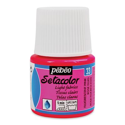 Pebeo Setacolor Fabric Paint - Fluorescent Pink, 45ml Bottle