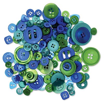 Fashion Dyed Buttons - Meadow, 2 oz