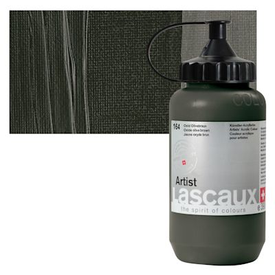 Lascaux Artist Acrylics - Oxide Olive Brown, 390 ml Tube
