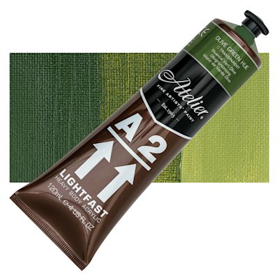 Chroma A2 Student Acrylics - Olive Green Hue, 120 ml tube