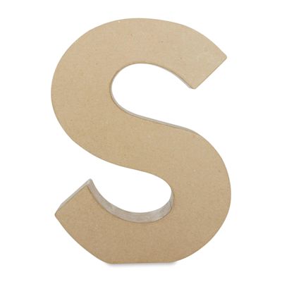 DecoPatch Paper Mache Funny Letter - S, Uppercase, 8-1/2" W x 12" H x 2" D