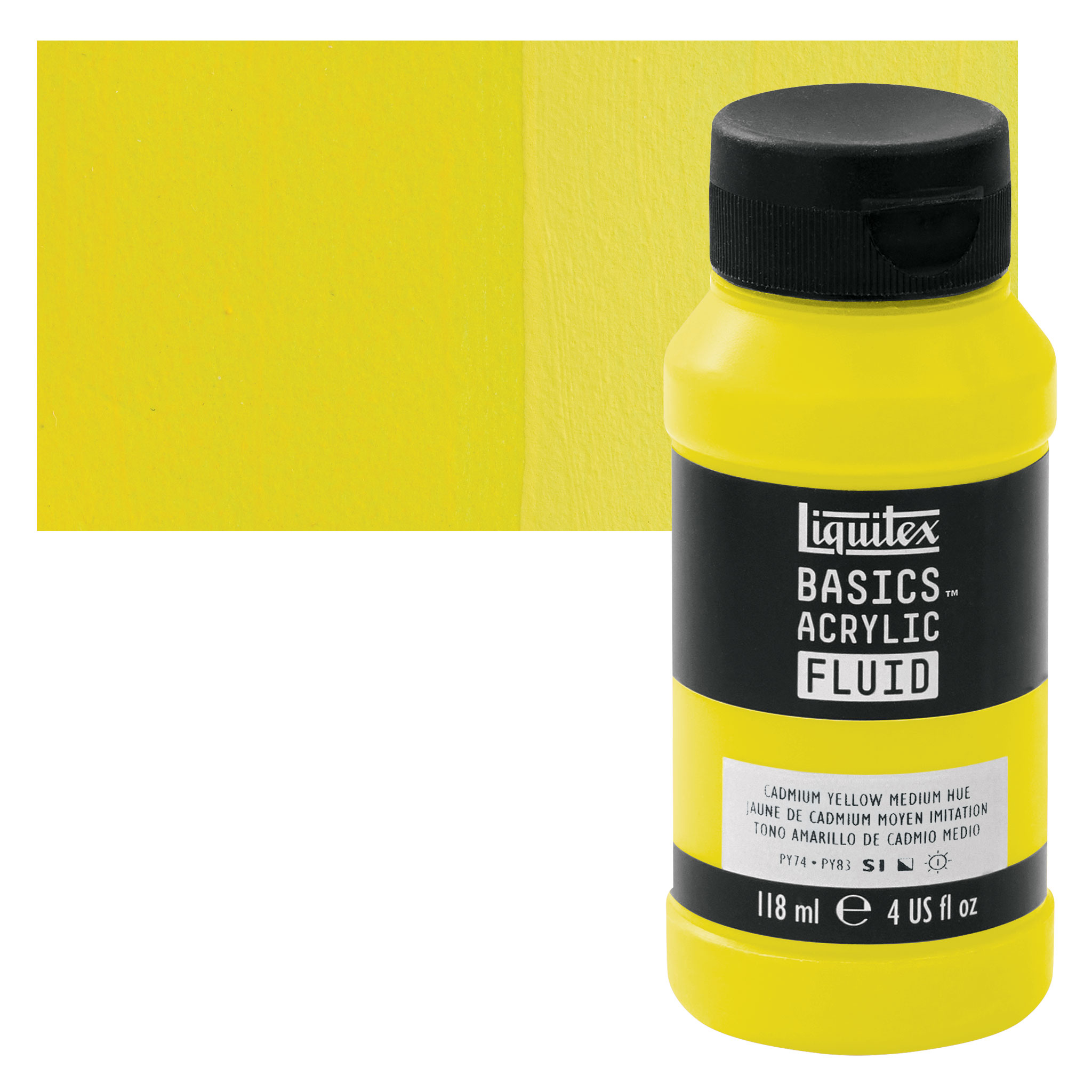 Liquitex Basics Acrylic Fluid Paint Cadmium Yellow Medium Hue Ml