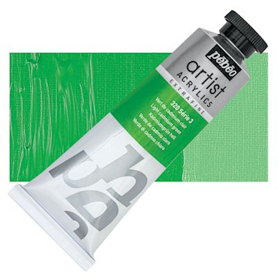 Pebeo Extra-Fine Artist Acrylics - Light Cadmium Green, 60 ml tube