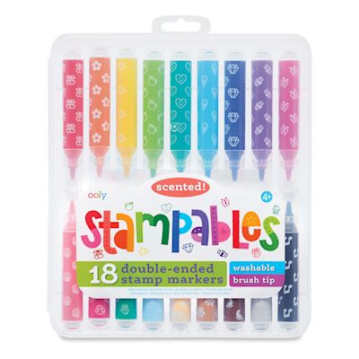 Ooly Stampables Scented Double-Ended Stamp Markers - Front of package of 18 markers