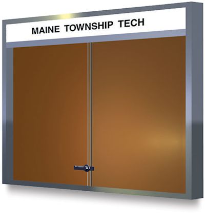 Claridge Cork Bulletin Board Cabinets With Sliding Doors