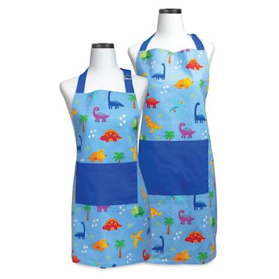 Handstand Kitchen Adult and Youth Apron Boxed Set - Dinosaur (Aprons on mannequins)
