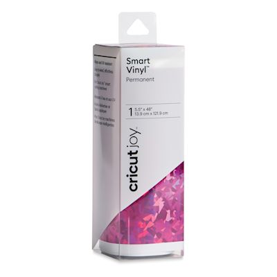 Cricut Joy Permanent Smart Vinyl - Holographic Crystals, Party Pink, 5-1/2" x 48", Roll (In packaging)