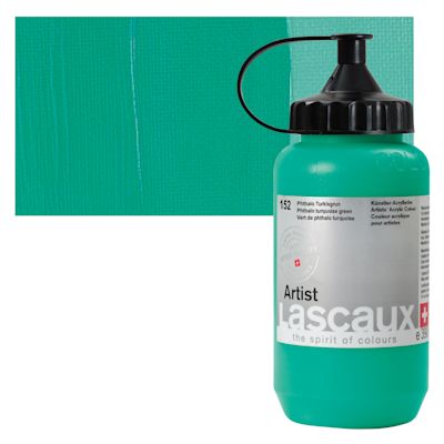 Lascaux Artist Acrylics - Phthalo Turquoise Green, 390 ml Tube