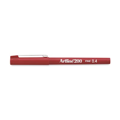 Artline Artline 200 Writing Pen - 0.4 mm Tip, Red