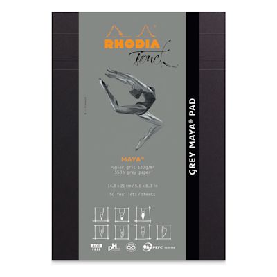 Rhodia Touch Maya Pads-Grey, Cross-n-Dot 5" x 8", Cover