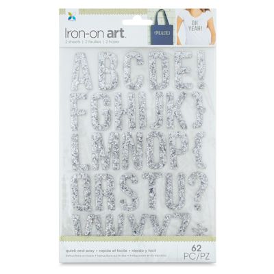 Momenta Iron-On Art - Silver Glitter Alphabet