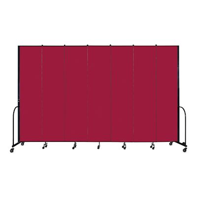 Screenflex Portable Room Dividers - 8 ft, Red, 7 Panel