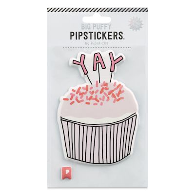 Pipsticks Big Puffy Sticker - Cupcake (front of packaging)