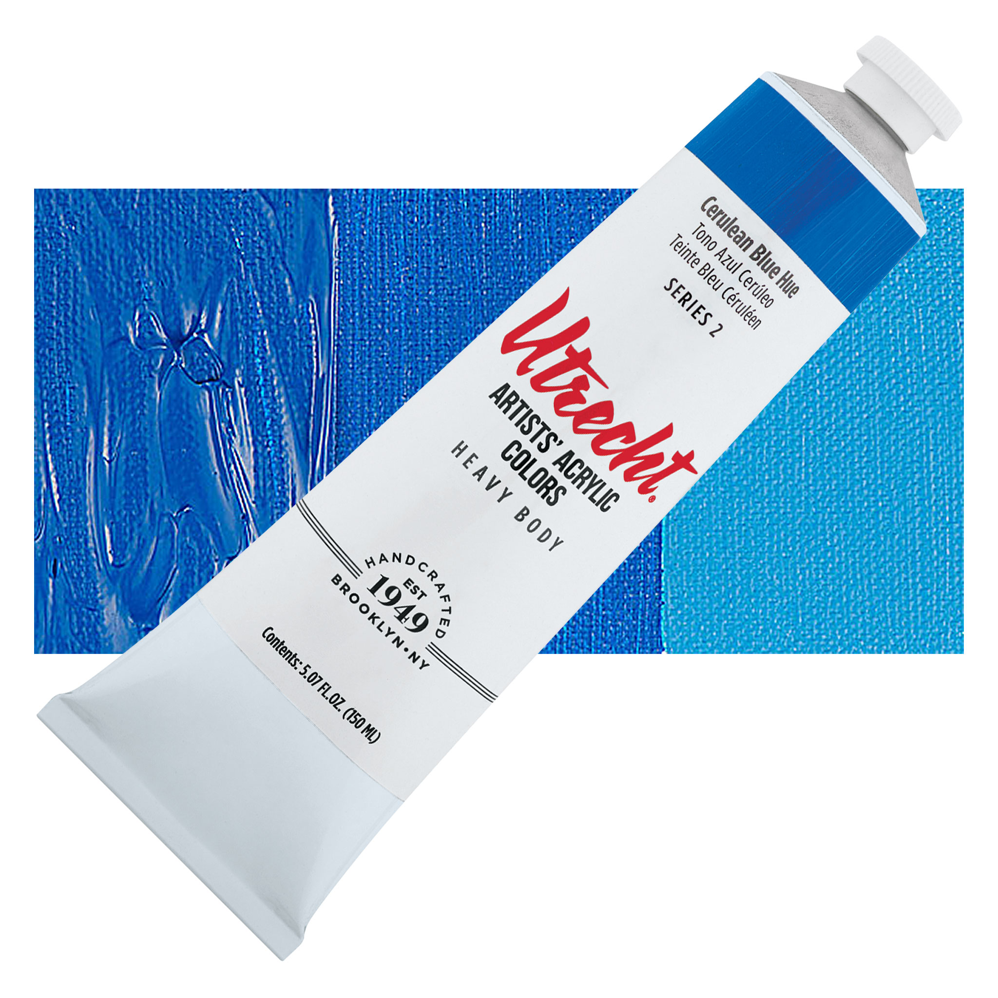 Utrecht Artists Acrylic Paint Cerulean Blue Hue 5 Oz Tube BLICK