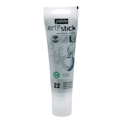 Pebeo Arti' Stick Window Color - Silver Outliner, 75 ml bottle