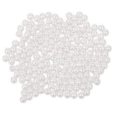 Craft Medley Pearl Acrylic Beads - White, 6 mm, Package of 185