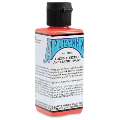 Alpha6 AlphaFlex Textile and Leather Paint - Coral, 147 ml, Bottle