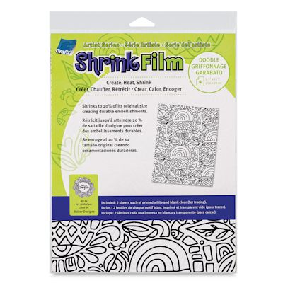 Grafix Artist Series Shrink Film - Doodles, Pkg of 4