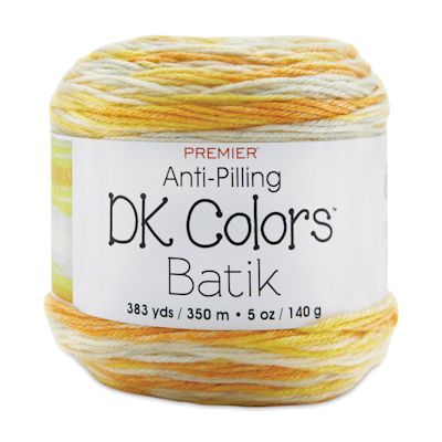 Premier Yarn Anti-Pilling DK Colors Batik Yarn - Fuzzy Chick (side view with label)