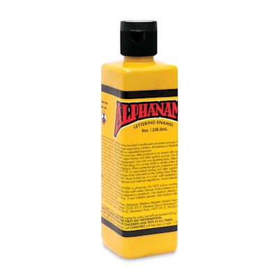 Alpha6 Alphanamel Lettering Enamel - Imitation Gold, 236.6 ml, Bottle