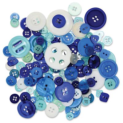 Fashion Dyed Buttons - Sky, 2 oz