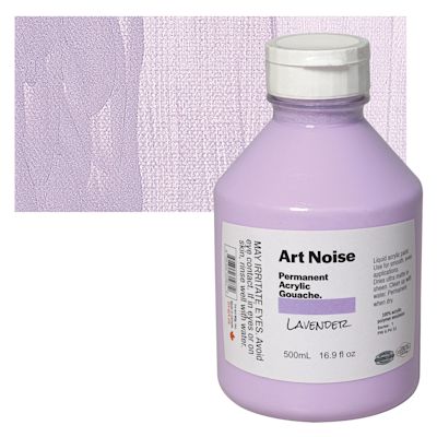 Tri-Art Art Noise Permanent Acrylic Gouache - Lavender, 500 ml, Bottle with Swatch