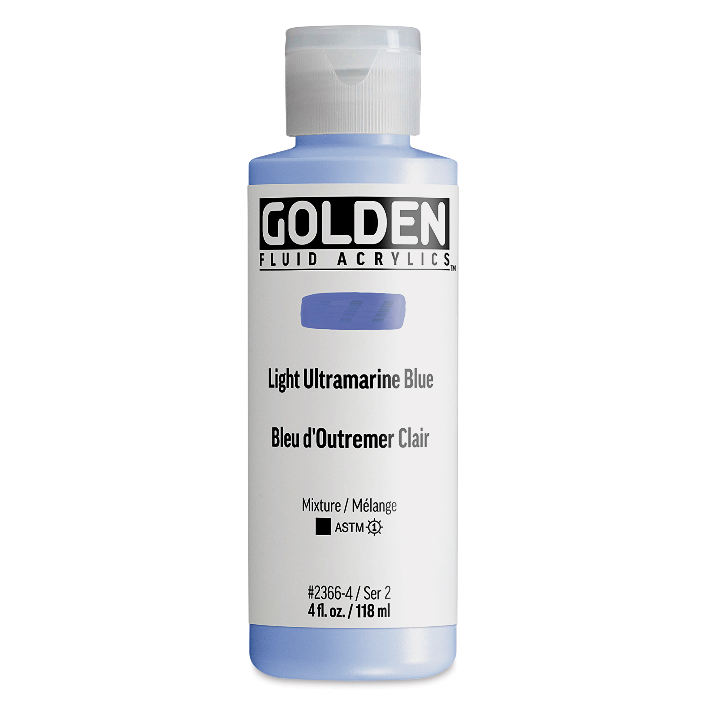 Golden Fluid Acrylic Light Ultramarine Blue 4 Oz Bottle BLICK Art