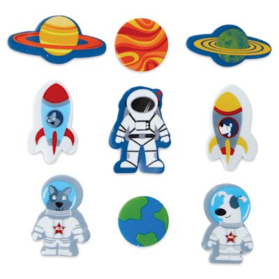 Pop! Foam Stickers - Space, 9 stickers