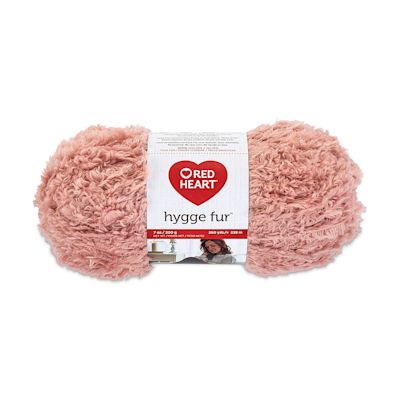 Red Heart Yarn Hygge Fur Yarn - Single package of Dusty Pink color Yarn