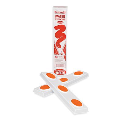 Crayola Educational Watercolor Pan Refill - Oval, Pkg of 6 Orange, pans