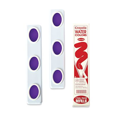 Crayola Educational Watercolor Pan Refill - Oval, Pkg of 6 Violet, pans