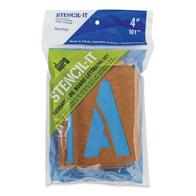Oil Board Lettering Stencils - 4" Set