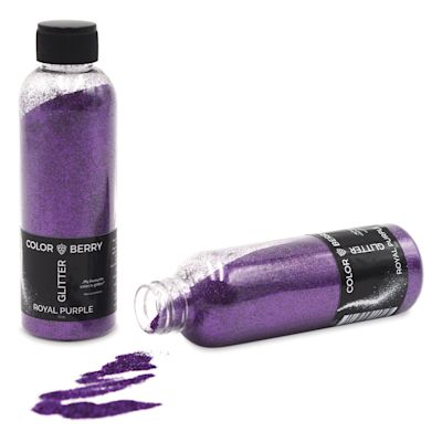 Colorberry Glitter - Royal Purple, Fine, 90 grams, Bottle (Glitter shown in and out of bottle)