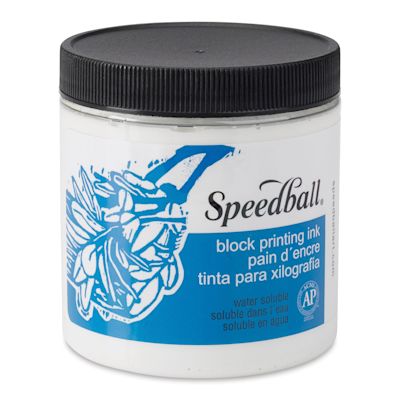 Speedball Water-Soluble Block Printing Ink - White, 8 oz