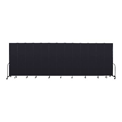 Screenflex Portable Room Dividers - 8 ft x 24 ft, Charcoal, 13 Panel